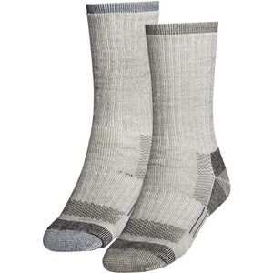 Mens Crew Socks Athletic Outdoor Hiking Merino Wool Grey Alpine Design Size 8-12